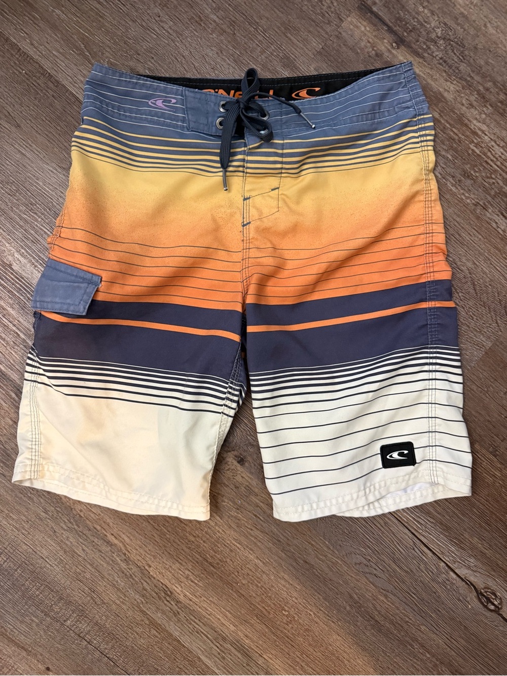 Quiksilver Boy’s Orange Gradient Stripe Swim Trunks